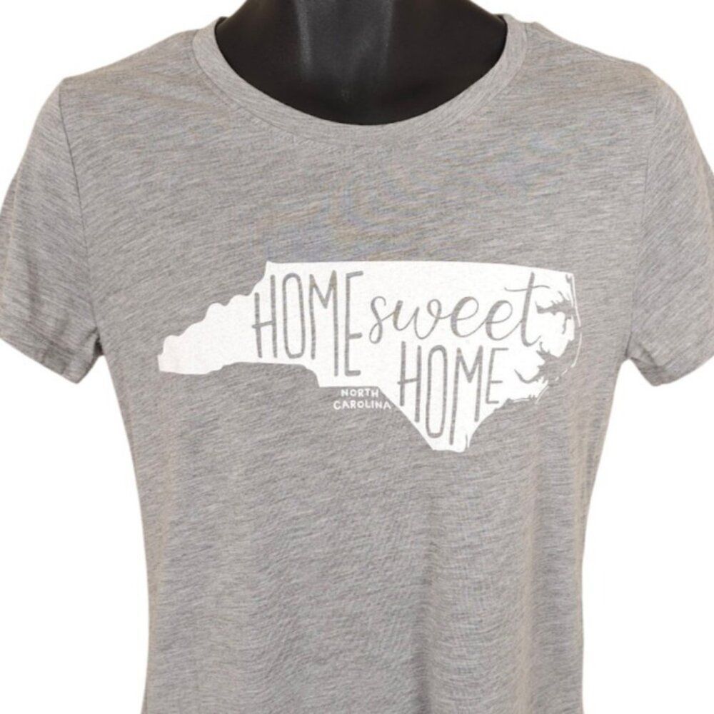 North Carolina T Shirt Womens Size Medium Gray Home Sweet Home Destination Tee